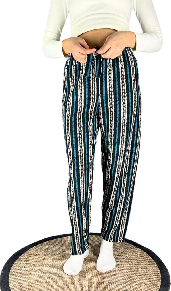 Dreamy Soft Kadife Dokulu Desenli Süet Pijama Altı Pantolon - Image 1