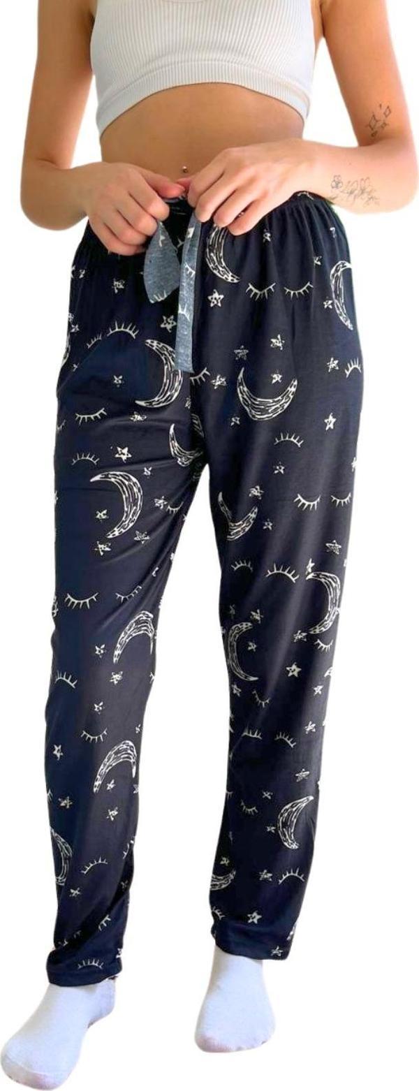 Dreamy Soft Kadife Dokulu Desenli Süet Pijama Altı Pantolon - Image 1