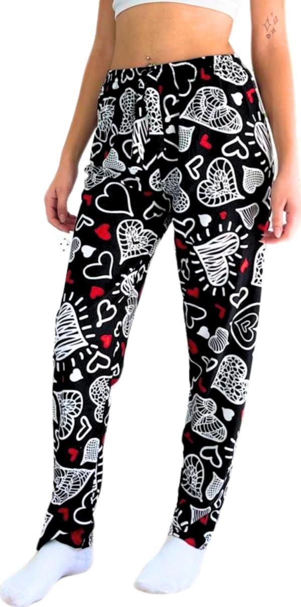 Dreamy Soft Kadife Dokulu Desenli Süet Pijama Altı Pantolon - Image 1