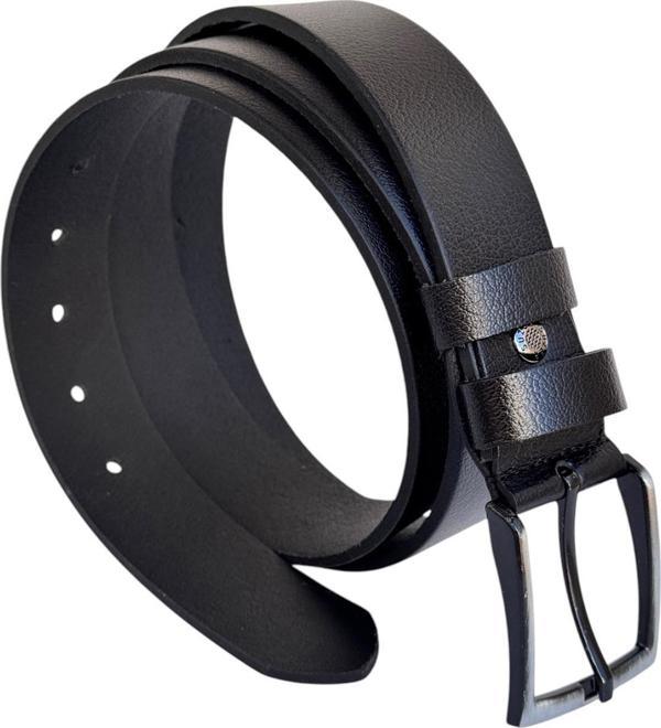 Siyah Büyük Beden Hakiki Deri 4 cm. Tokalı Düz Model Erkek Kemer - 400-Battal - Image 1