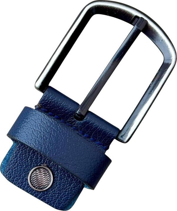 Lacivert Yedek Kemer Tokası Hakiki Deri Vidalı - Image 1