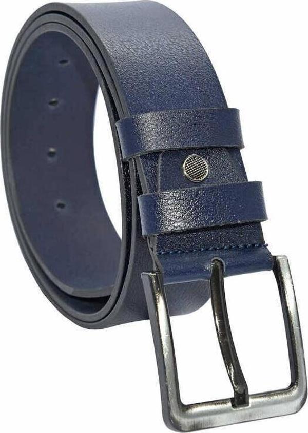 Lacivert Hakiki Deri Düz Renk 4.5 cm.lik Unisex Spor Kemer - Tek Katmanlı Manda Derisi - Image 1