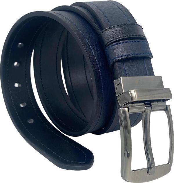 Lacivert / Siyah Çift Taraflı Suni Deri 4 cm.lik Unisex Spor Kemer - Image 1