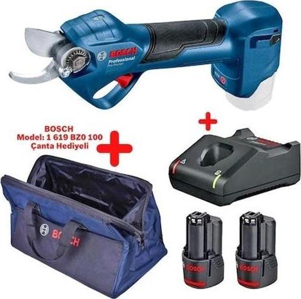 Bosch Pro Pruner Çift Akülü Dal Budama Makinesi + Bosch Taşıma Çantası - Image 1