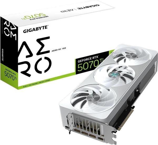 Gigabyte GeForce RTX 5070 Ti AERO OC 16GB DLSS 4 256 Bit GDDR7 Beyaz Ekran Kartı - Image 1