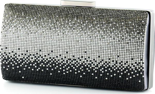Antrasit Saten Degrade Kristal Taşlı Metal Saplı Abiye El Çantası - Image 1