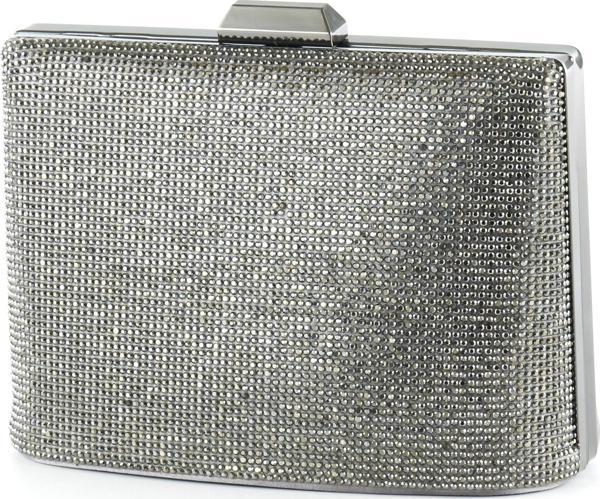 Antrasit Saten Kristal Taşlı Metal Saplı Zincir Askılı Abiye Çanta - Image 1