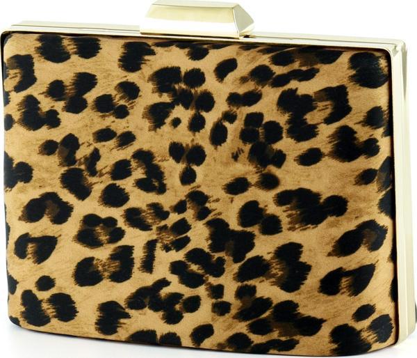 Leopar Desenli Metal Saplı Zincir Askılı Abiye Çanta - Image 1