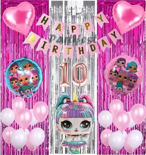 Parti Station Unicorn Lol Surprise 10 Yaş Balon Seti Lol Bebek Balon Seti Lol Doğum Günü Parti Seti - Image 1