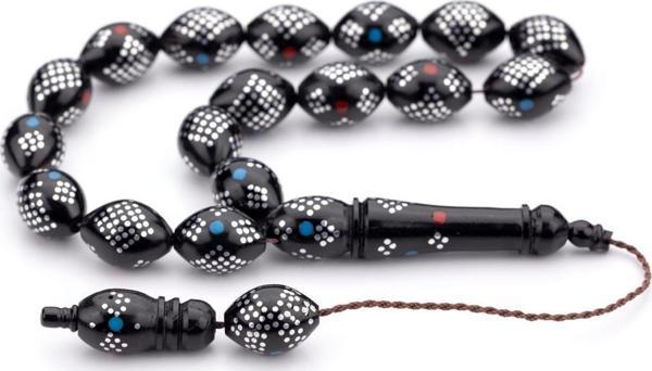 Geometrik Zanaat Dörtgen Motif İşlemeli 17'lik Kuka Tesbih - Image 1