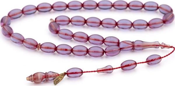 Yusuf Cevher İmzalı Mor Ateş Kehribar Tesbih - Image 1