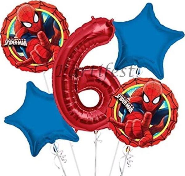 Parti Station Spiderman Örümcek Adam 6 Yaş Balon Set Balon Folyo Set Spiderman Konsept Doğum Günü Set Yaş Balon - Image 1