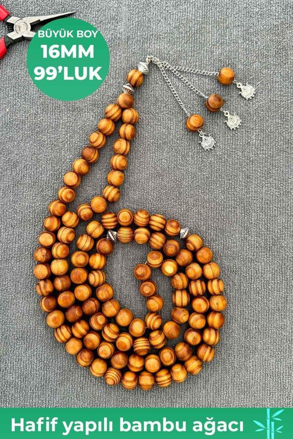 Büyük Boy 99'luk 16 MM Dekoratif Amaçlı Bambu Ağacı Tesbih - Image 1
