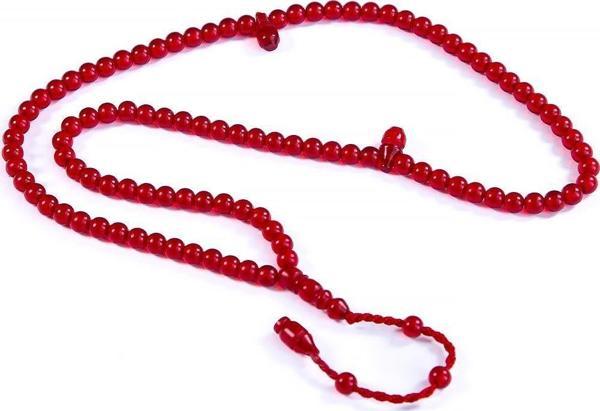 Küçük Boy 99'luk Kırmızı Ateş Kehribar Namaz Tesbihi - Image 1