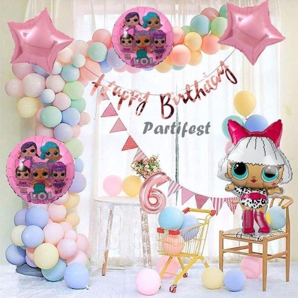 Parti Station Lol Suprise 6 Yaş Balon Seti Lol Bebek Konsept Helyum Balon Set Diva Lol Bebek Doğum Günü Set - Image 1