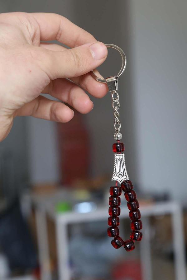 Kesme Vişne Renk Renk Tesbih Anahtarlık - Image 1
