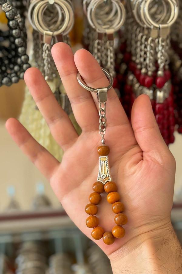Küre Açık Kahve Tesbih Anahtarlık - Image 1