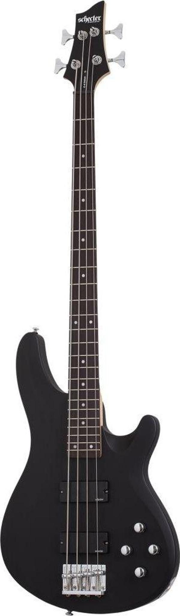 Schecter C-4 Deluxe Bas Gitar (Satin Black) - Image 1