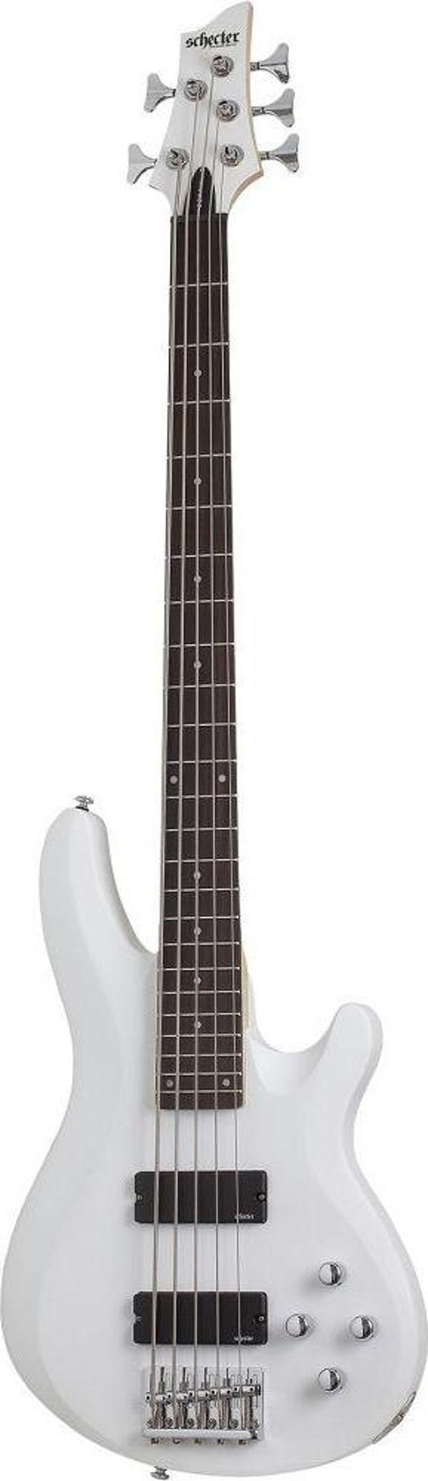 Schecter C-5 Deluxe 5 Telli Bas Gitar (Satin White) - Image 1