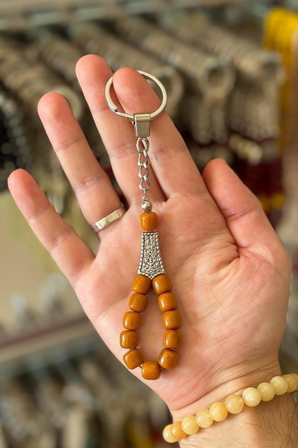 Şık ve Şirin Açık Kahve Tesbih Anahtarlık - Image 1