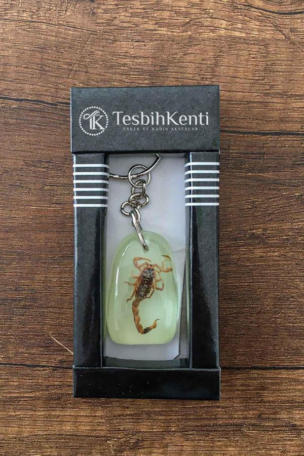 Yeşil Renk Akrep Fosilli Anahtarlık Model 5 - Image 1