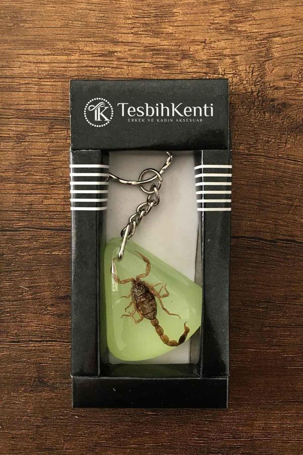 Yeşil Renk Akrep Fosilli Anahtarlık Model 7 - Image 1