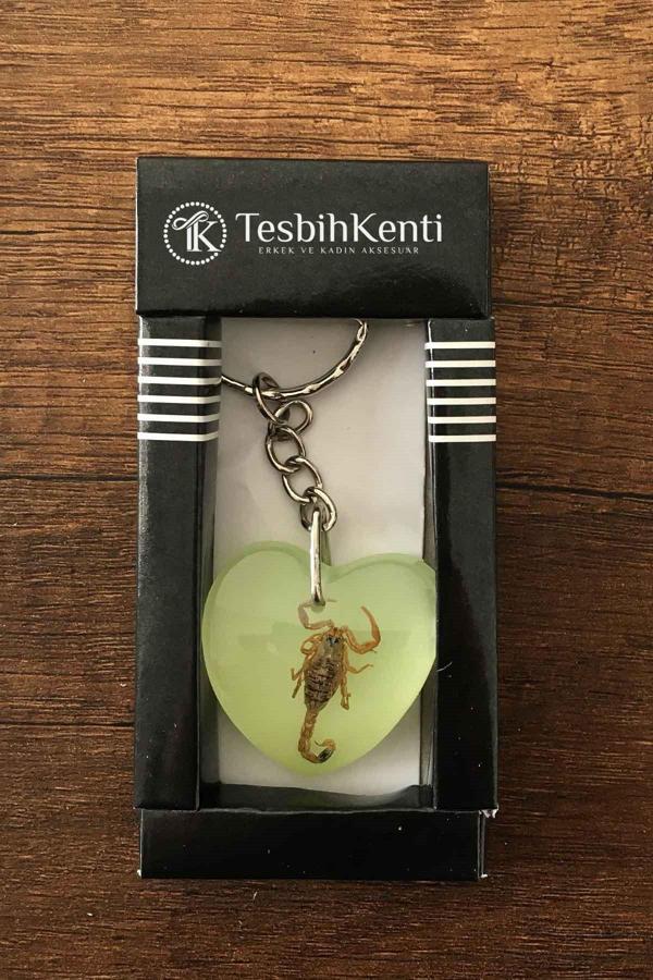 Yeşil Renk Akrep Fosilli Anahtarlık Model 8 - Image 1