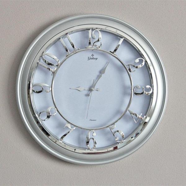 Duvar Saati Gri Gümüş 45 CM - Image 1