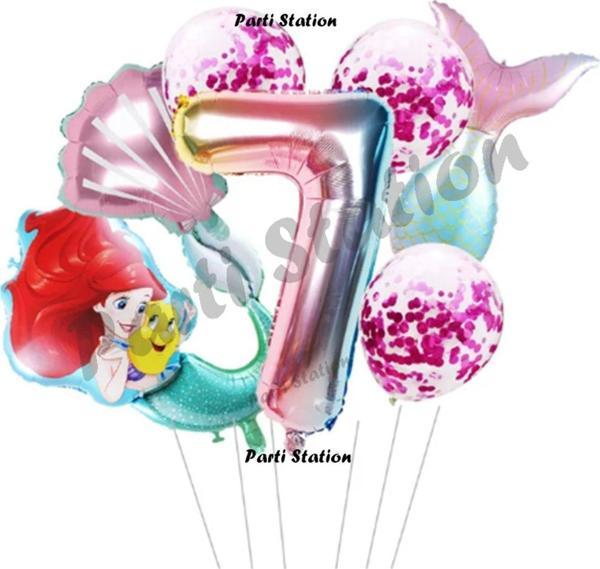 Parti Station Küçük Deniz Kızı Ariel 7 Yaş Balon Set - Image 1
