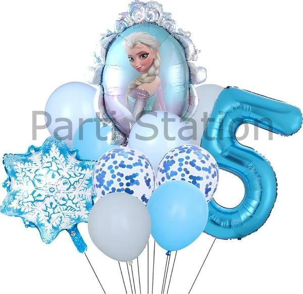 Parti Station Frozen Elsa 5 Yaş Balon Set Karlar Ülkesi Elsa Konsept Doğum Günü Folyo Balon Set - Image 1
