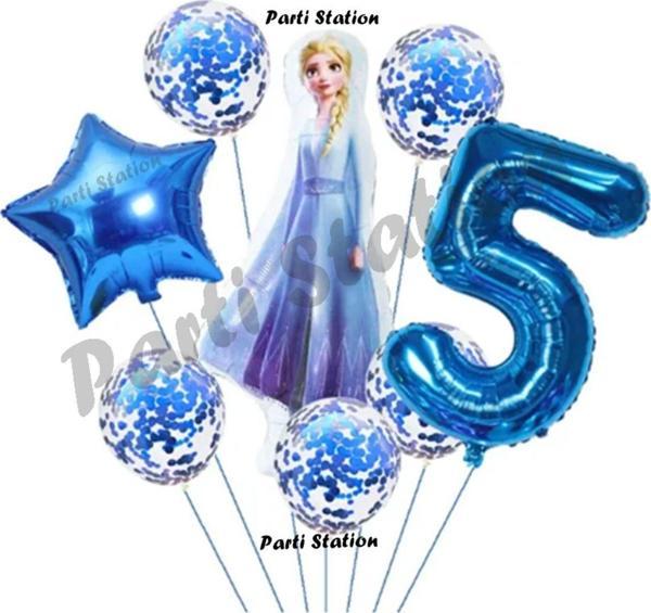 Parti Station Frozen Karlar Ülkesi Elsa Konsept Doğum Günü Balon Set 5 Yaş Elsa Karlar Ülkesi Balon Set - Image 1