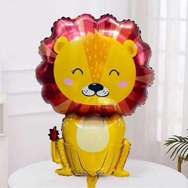 Parti Station 1 Adet Safari Konsept Sevimli Aslan Folyo Balon Lion Balloon 100 Cm - Image 1