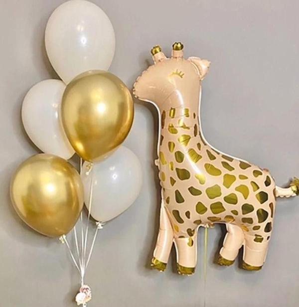 Parti Station Zürafa Balon Set Yıldız Balon Folyo Set Konsept Doğum Günü Set Yaş Balon Set - Image 1