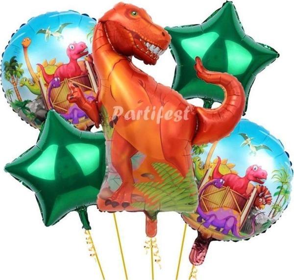 Parti Station Dinozor Trex Balon Set Dinozor Konsept Helyum Balon Set Dinozor Doğum Günü Set - Image 1