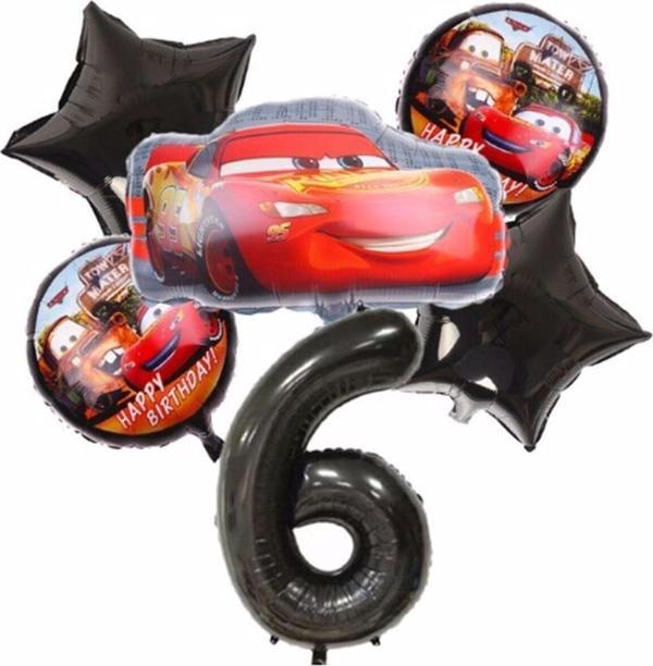 Parti Station Cars Arabalar Şimşek Mcqueen Yarış Arabası Konsept 6 Yaş Balon Doğum Günü Set Yaş Balon Set - Image 1