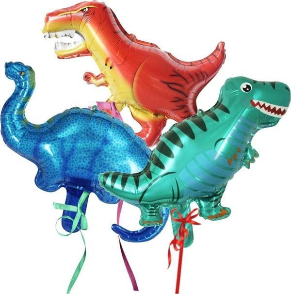 Parti Station Dinazor Folyo Balon Dinazor Parti Konsepti 3Lü Dinazor Parti Balonu Küçük Boy - Image 1
