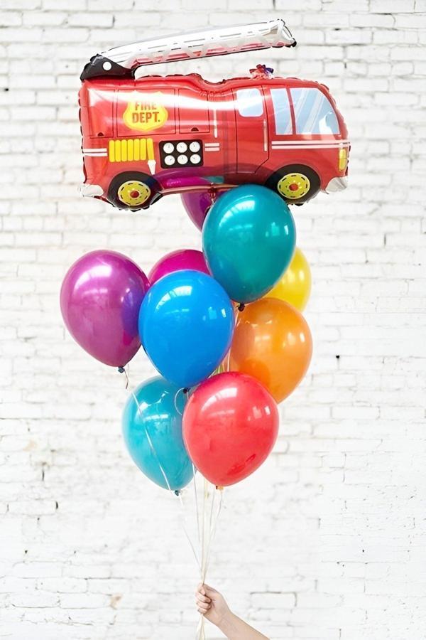 Parti Station İtfaiye Konsept Balon Set İtfaiye Fireman Konsept Balon Buketi Doğum Günü Balon Set - Image 1