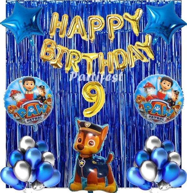 Parti Station Paw Patrol Balon Seti Paw Petrol 9 Yaş Balon Seti Paw Patrol Doğum Günü Set Paw Patrol Chase - Image 1