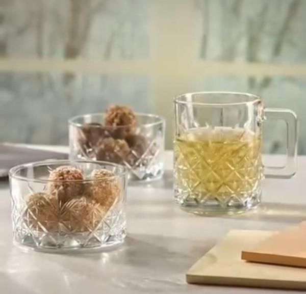 Paşabahçe Timeless Kupa Çerez Takımı-4 Fincan&4 Çerezlik - Image 1