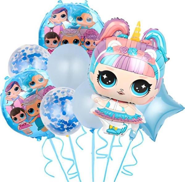 Parti Station Lol Surprise Yıldız Balonlu Konsept Doğum Günü Balon Set Unicorn Lol Bebek Tema Doğum Günü Balon Set - Image 1