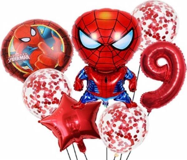 Parti Station Spiderman Örümcek Adam Konsept 9 Yaş Balon Set Spiderman Doğum Günü Set Yaş Balon Set - Image 1