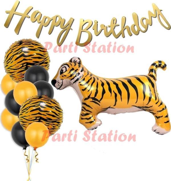Parti Station Safari Konsept Kaplan Balon Seti Kaplan Parti Konsept Doğum Günü Balon Set Jungle Kaplan Balon - Image 1