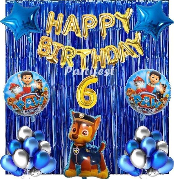 Parti Station Paw Patrol Chase Balon Seti Paw Petrol 6 Yaş Balon Seti Paw Patrol Doğum Günü Set Paw Patrol - Image 1