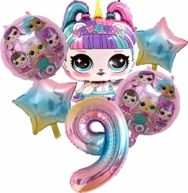 Parti Station Unicorn Lol Bebek Konsept 9 Yaş Balon Doğum Günü Set Yaş Balon Set - Image 1