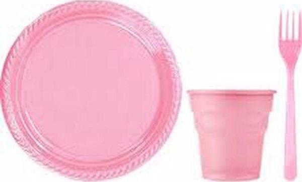Parti Station Plastik Tabak Bardak Çatal Seti Gold Gümüş Kırmızı Siyah Sarı Yeşil Turuncu Mor Pembe - Image 1
