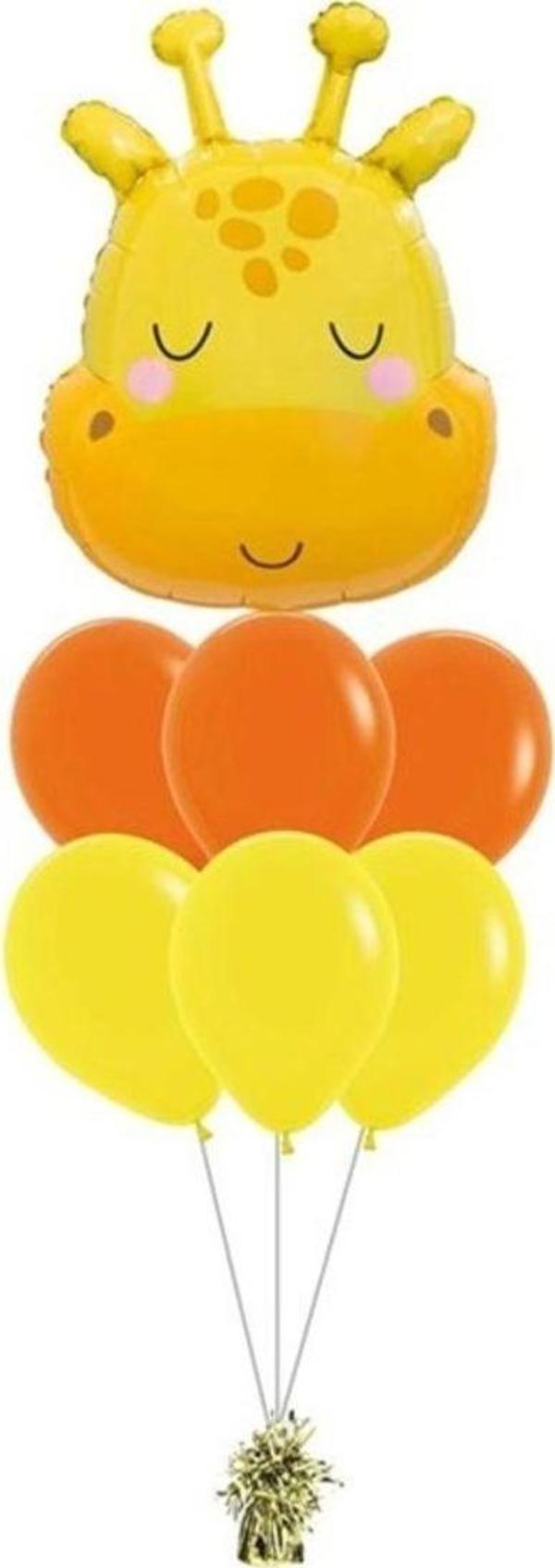 Parti Station Safari Konsept Zürafa Balon Set Sevimli Zürafa Balon Doğum Günü Balon Buketi - Image 1