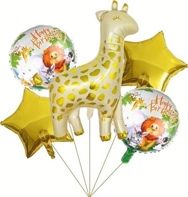 Parti Station Safari Konsept Zürafa Balon Set Zürafa Konsept Balon Buketi Giraffe Balloon Doğum Günü Balon Set - Image 1