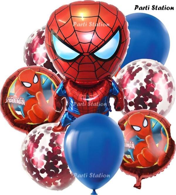 Parti Station Spiderman Yıldız Balonlu Konsept Doğum Günü Balon Set Örümcek Adam Spiderman Balon Set - Image 1