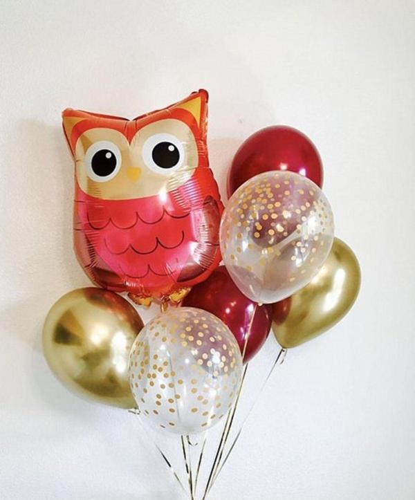Parti Station Woodland Baykuş Konsept Balon Set Sevimli Baykuş Balon Buketi Owl Doğum Günü Balon Set - Image 1
