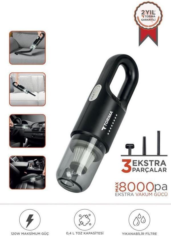 Torima A-031 Siyah Şarjlı Araç EL Süpürgesi - Image 1